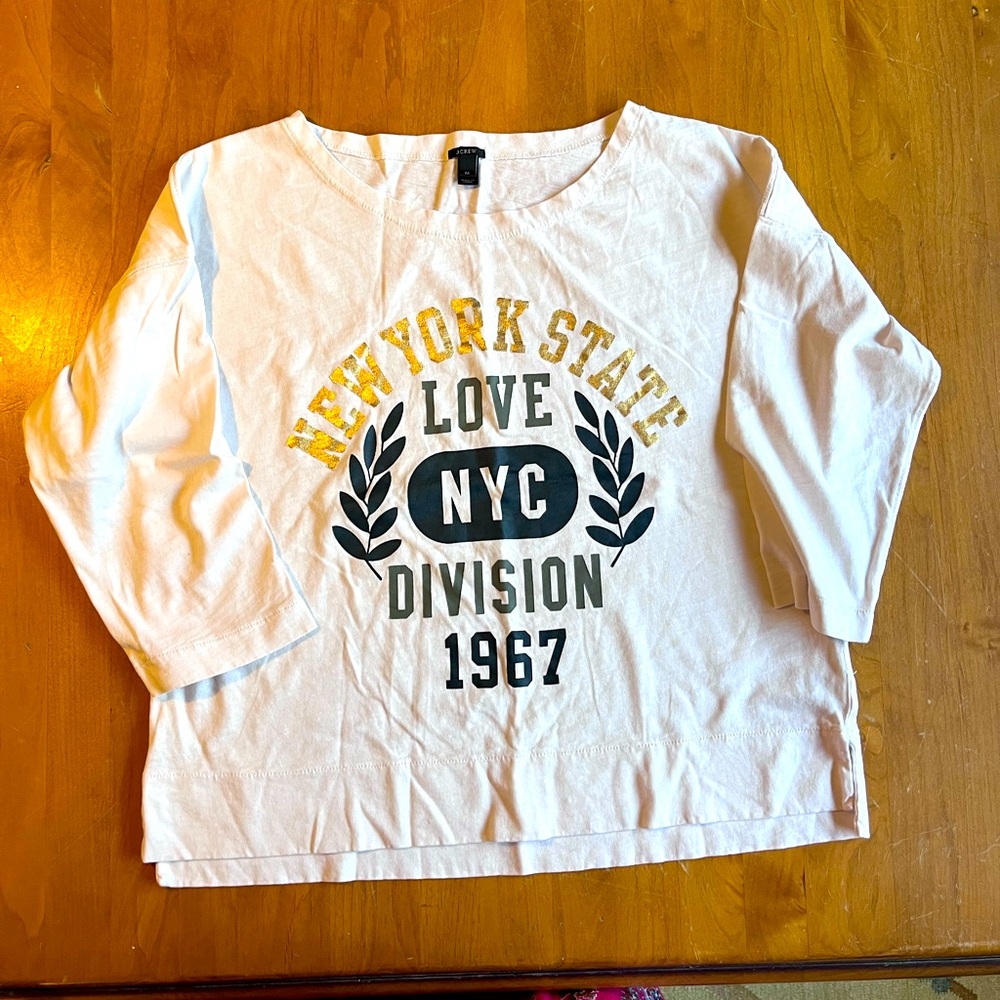 J. Crew White Tee with Graphic Print